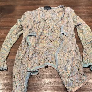 Ruffle cardigan rainbow colors